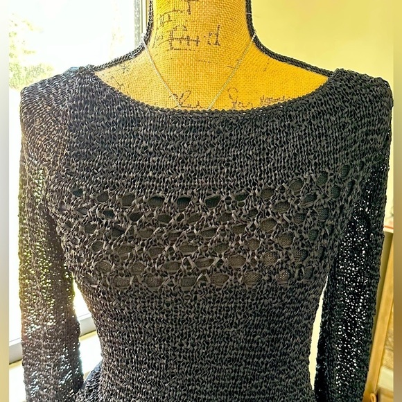 NWOT Made in İtaly Designer Crochet Blouse - Picture 2 of 3